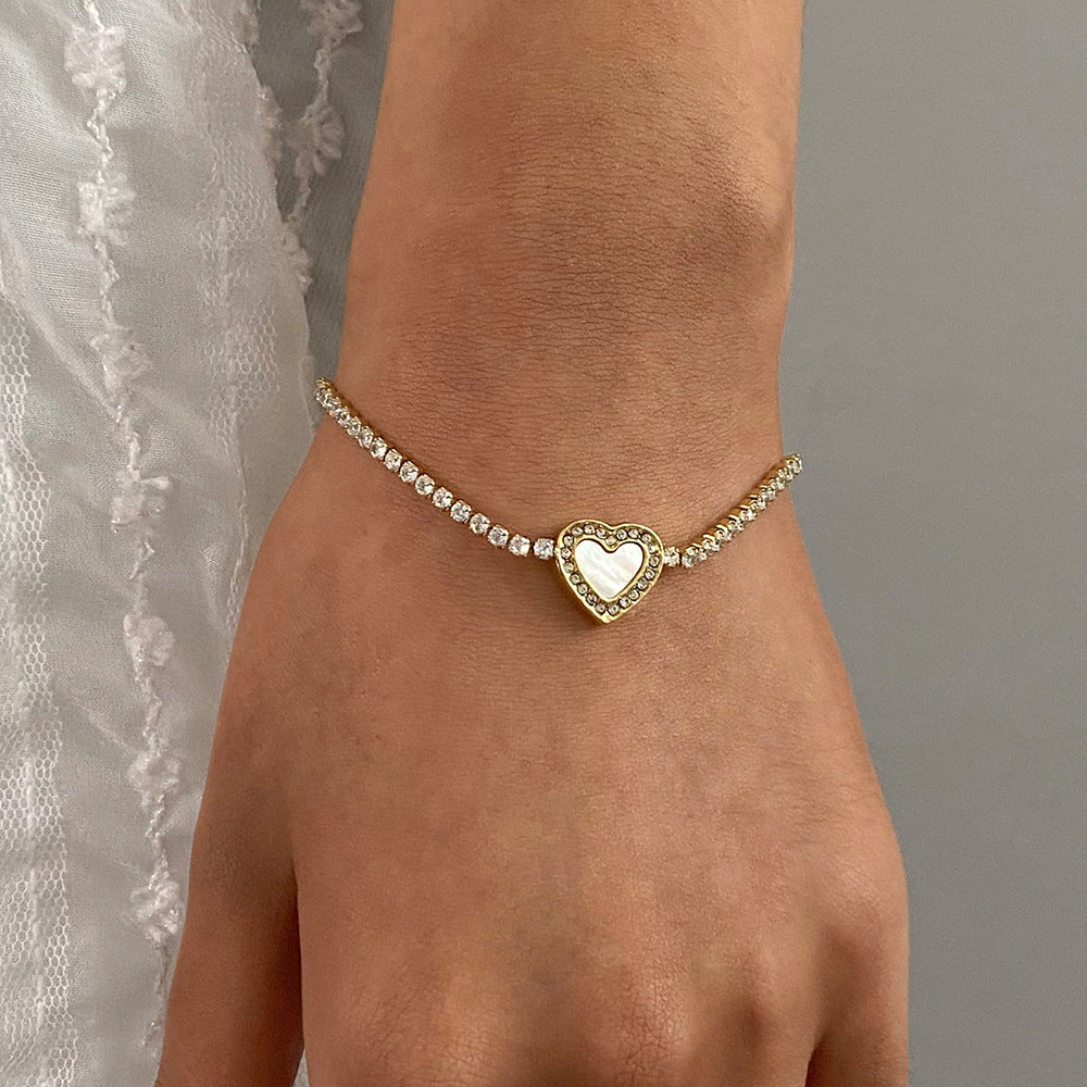 Cameron Diamant Hjärta Tennisarmband