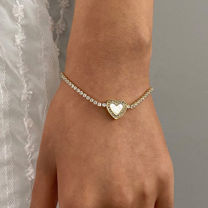 Cameron Diamant Hjärta Tennisarmband