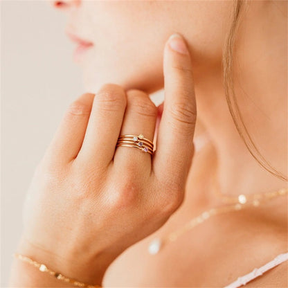Amelia Månadssten Stapelbar Ring