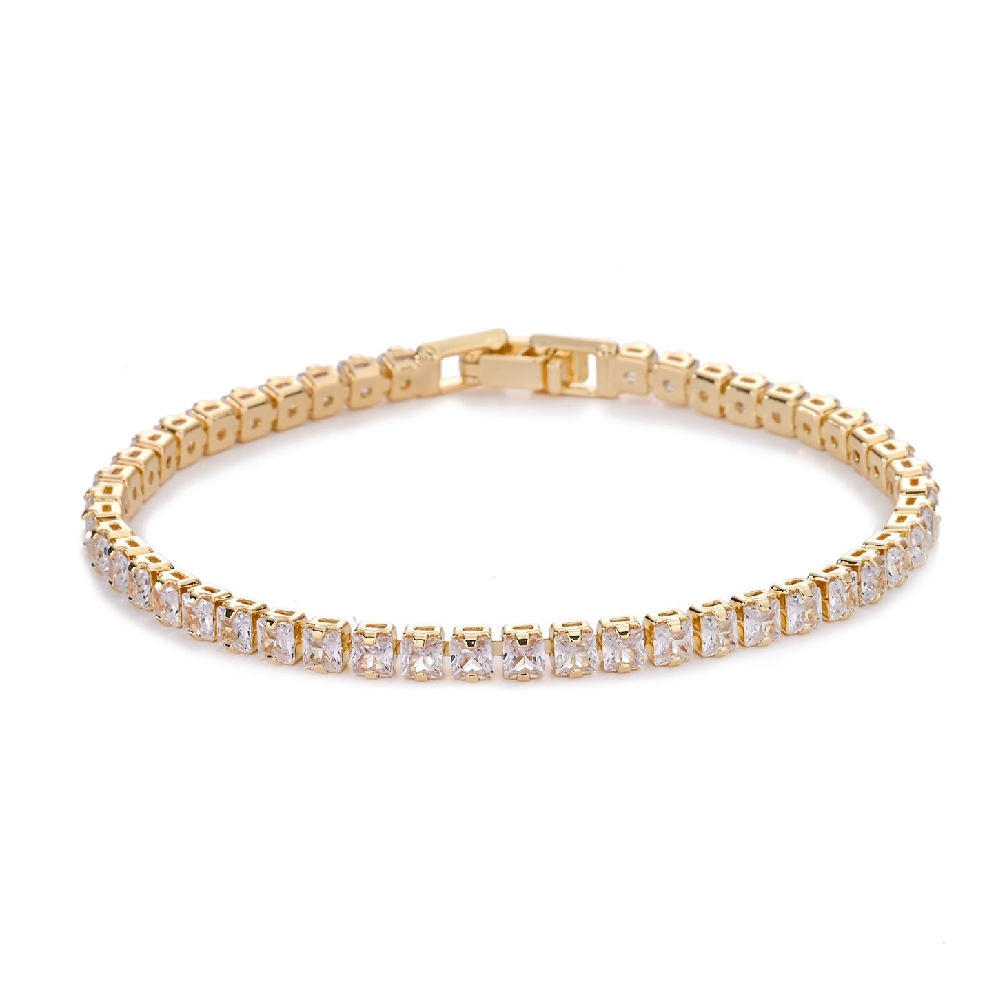Fyrkantig Tennisarmband | Guld
