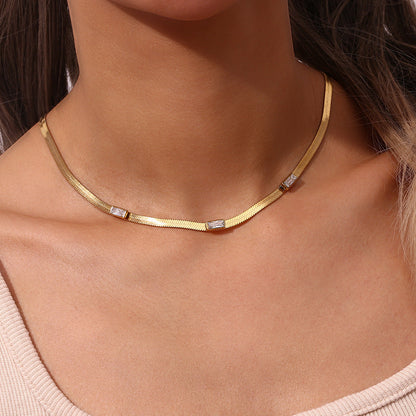 Eve Herringbone Guld Halsband