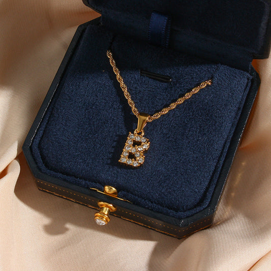 Maeve Bokstav Initial Diamanthalsband