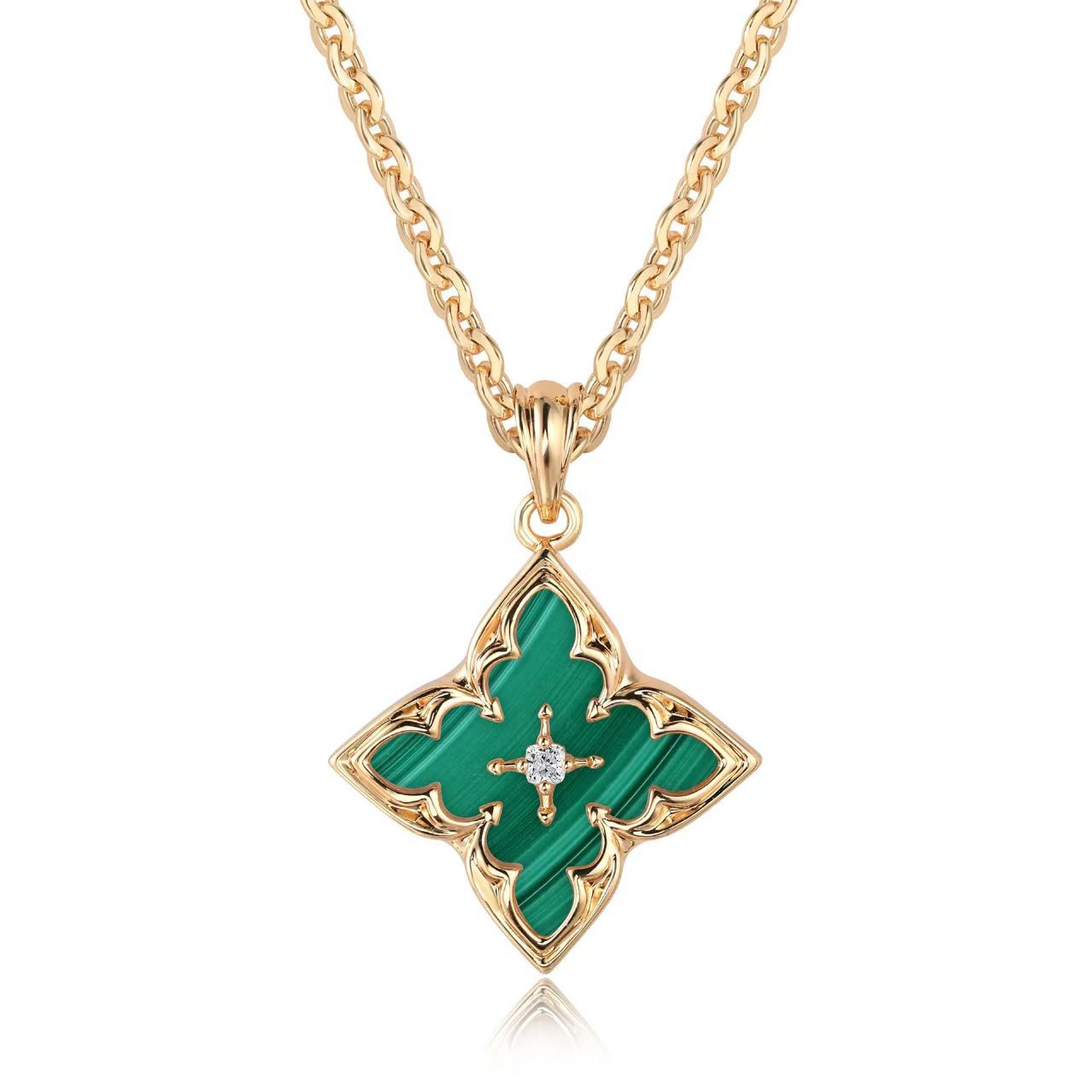Blå Clover Hänghalsband | Guld