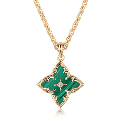 Blå Clover Hänghalsband | Guld