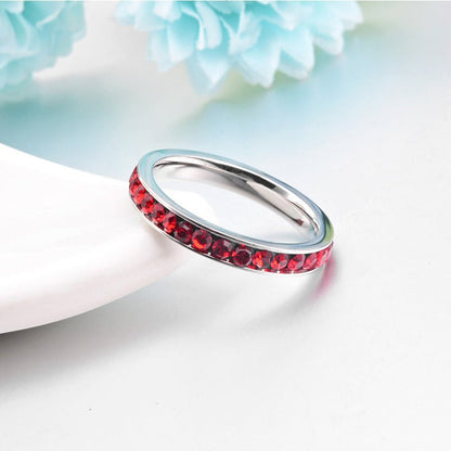 Rubin Evighet Band Ring | Vitguld
