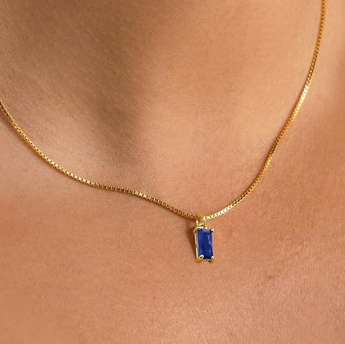 Guld Safir Minimalistisk Halsband