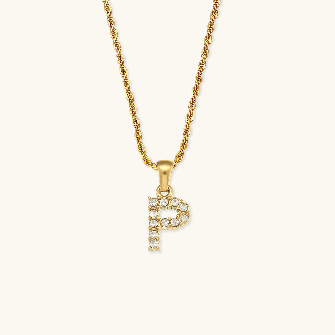 Maeve Bokstav Initial Diamanthalsband