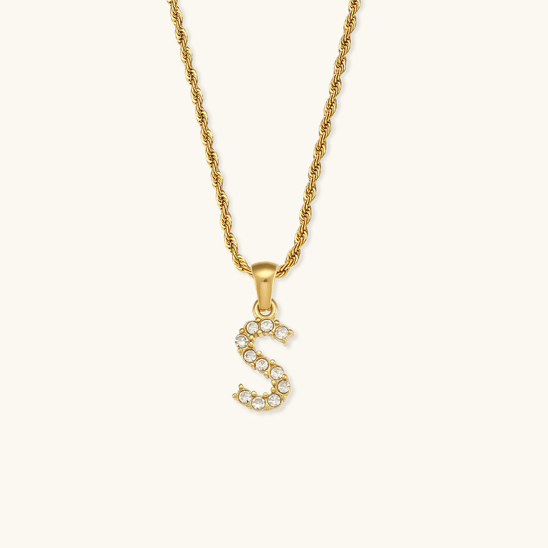 Maeve Bokstav Initial Diamanthalsband