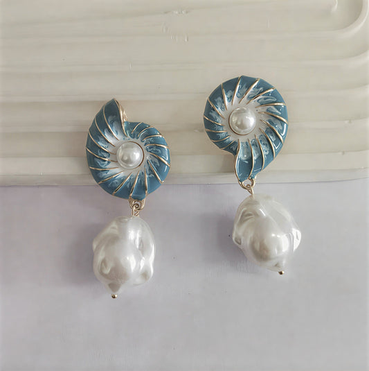 Seashell Pärl Örhängen