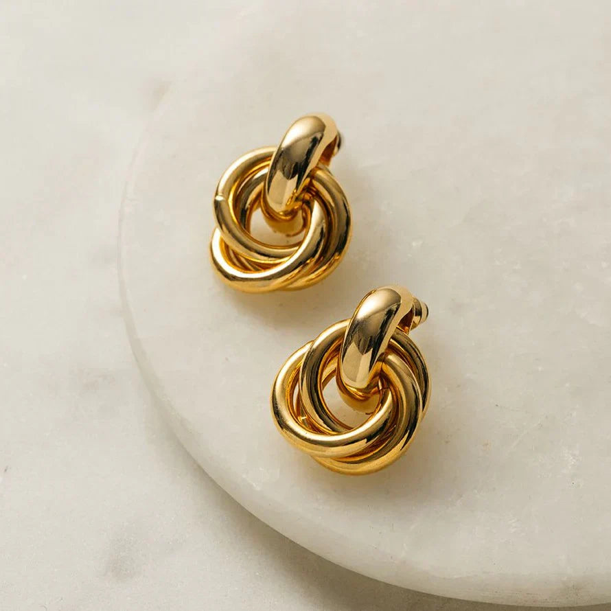 Statement Interlocking Örhängen | Guld