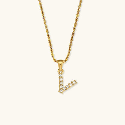 Maeve Bokstav Initial Diamanthalsband