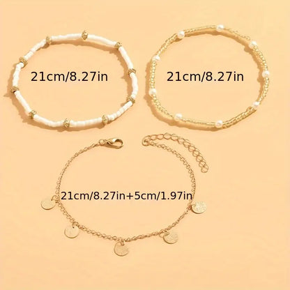 Coastal Berlock 3-Piece Lagrad Fotlänk Set | Guld