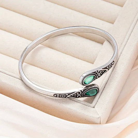 Silver Smaragd Vintage Armring