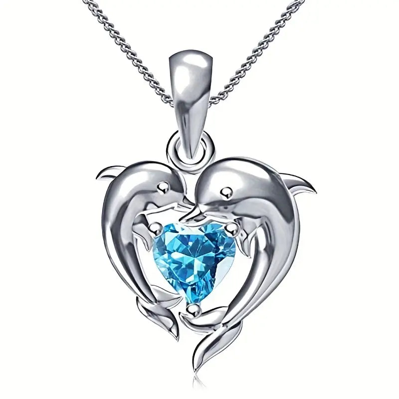 Oceanheart Twins Halsband | Vitguld