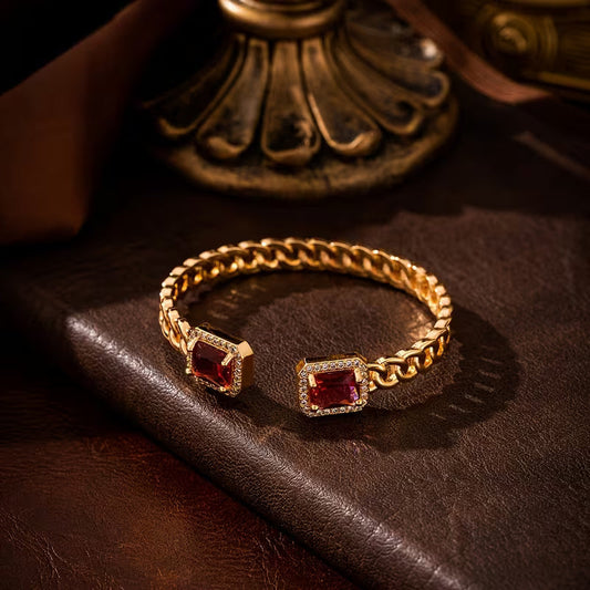 Veloria Rubin Öppen Armband | Guld