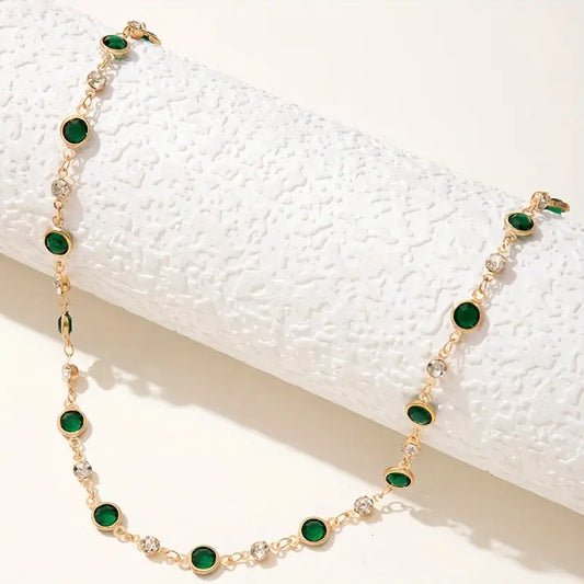 Guld Smaragd Station Halsband