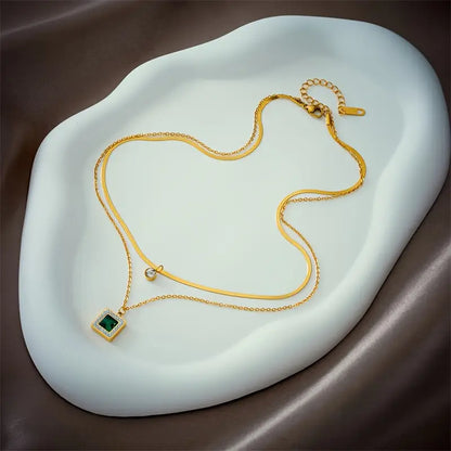 Guld Smaragd Lagrad Halsband