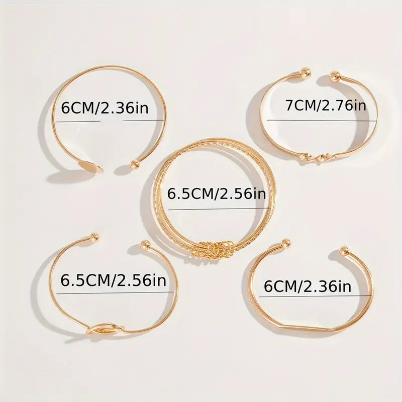 Knotted Elegance Armband Set | Guld