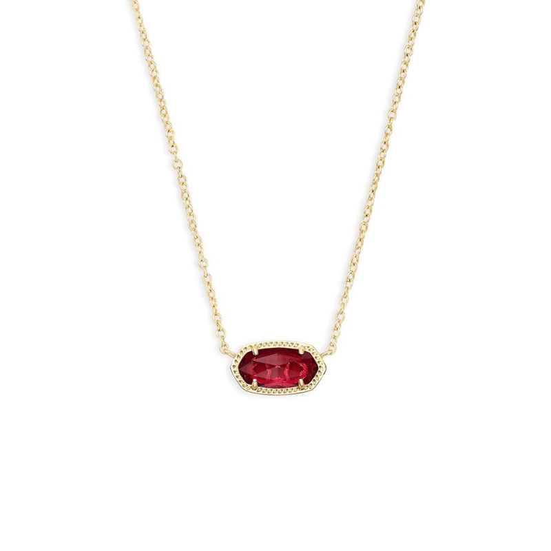 Klassisk Oval Rubin Halsband | Guld