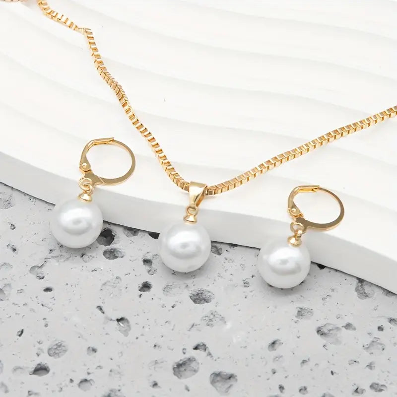 Elegant Graceful Pärlhalsband Set