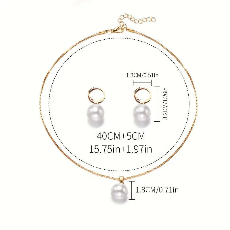 Elegant Graceful Pärlhalsband Set