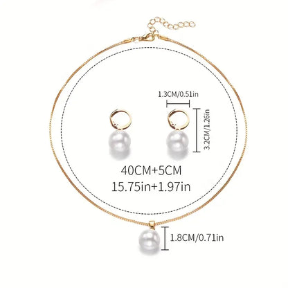 Elegant Graceful Pärlhalsband Set