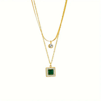 Guld Smaragd Lagrad Halsband