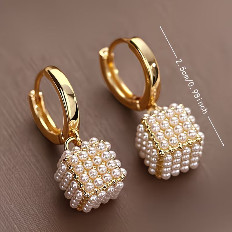 Pärl Kub Örhängen