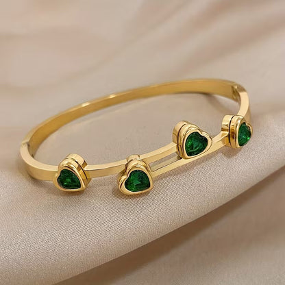 Verde Hjärtan Armband | Guld