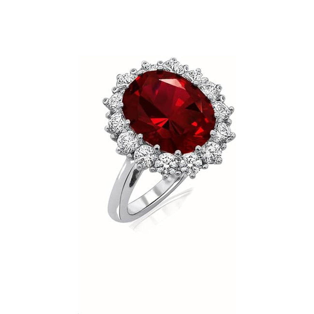 Scarlet Krona Rubin Ring | Vitguld