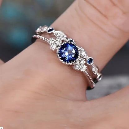Sapphriel Kronring Set | Vitguld
