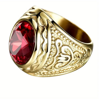 Guld Rubin Graverad Ring