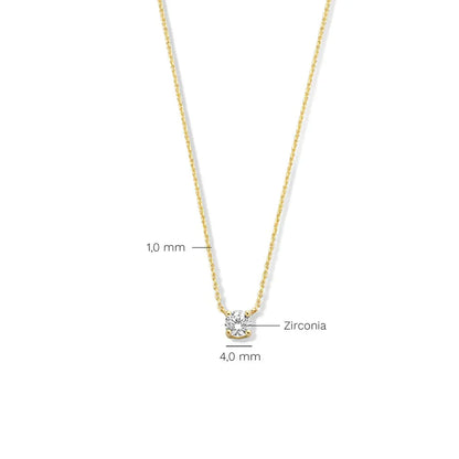 Cléa Moissanite Sten Halsband | Guld