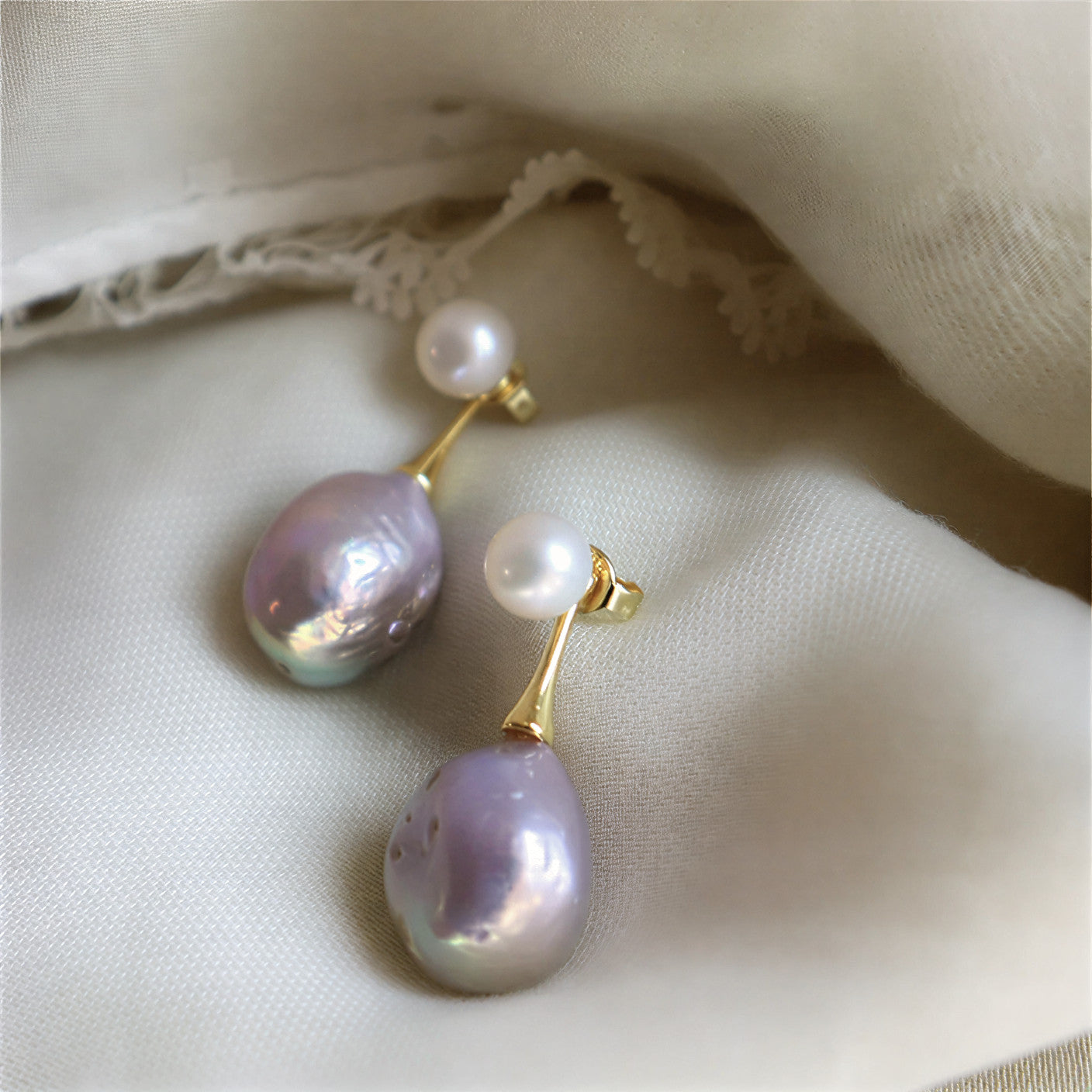 Exquisite Lilac Pärl Örhängen