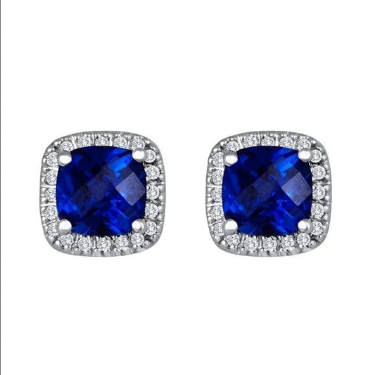 Silver Safir Halo Örstift
