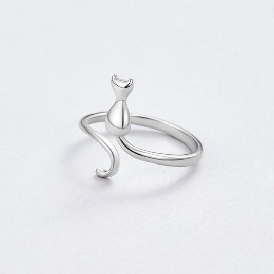 Silver Katt Motif Ring